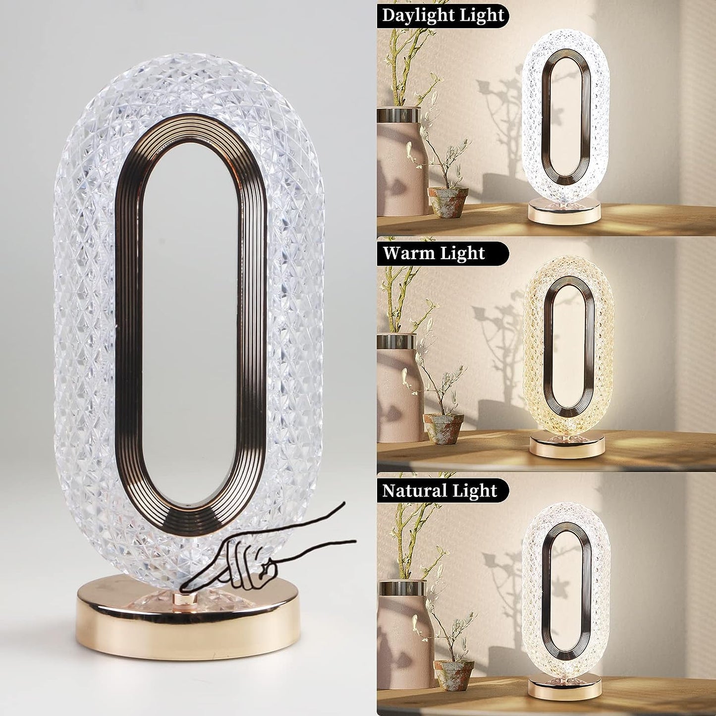 Touch Control Crystal Diamond Decorative Desk Lamp