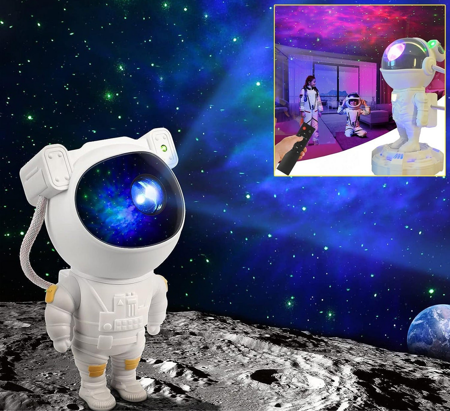 Robot Sky Space Stars Light Astronaut Galaxy Projector