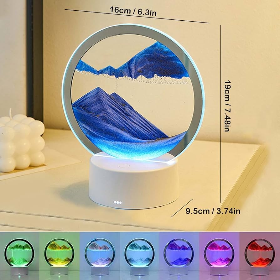5 Color Light 3D Moving Sand Art Picture Decor (1 Pc)