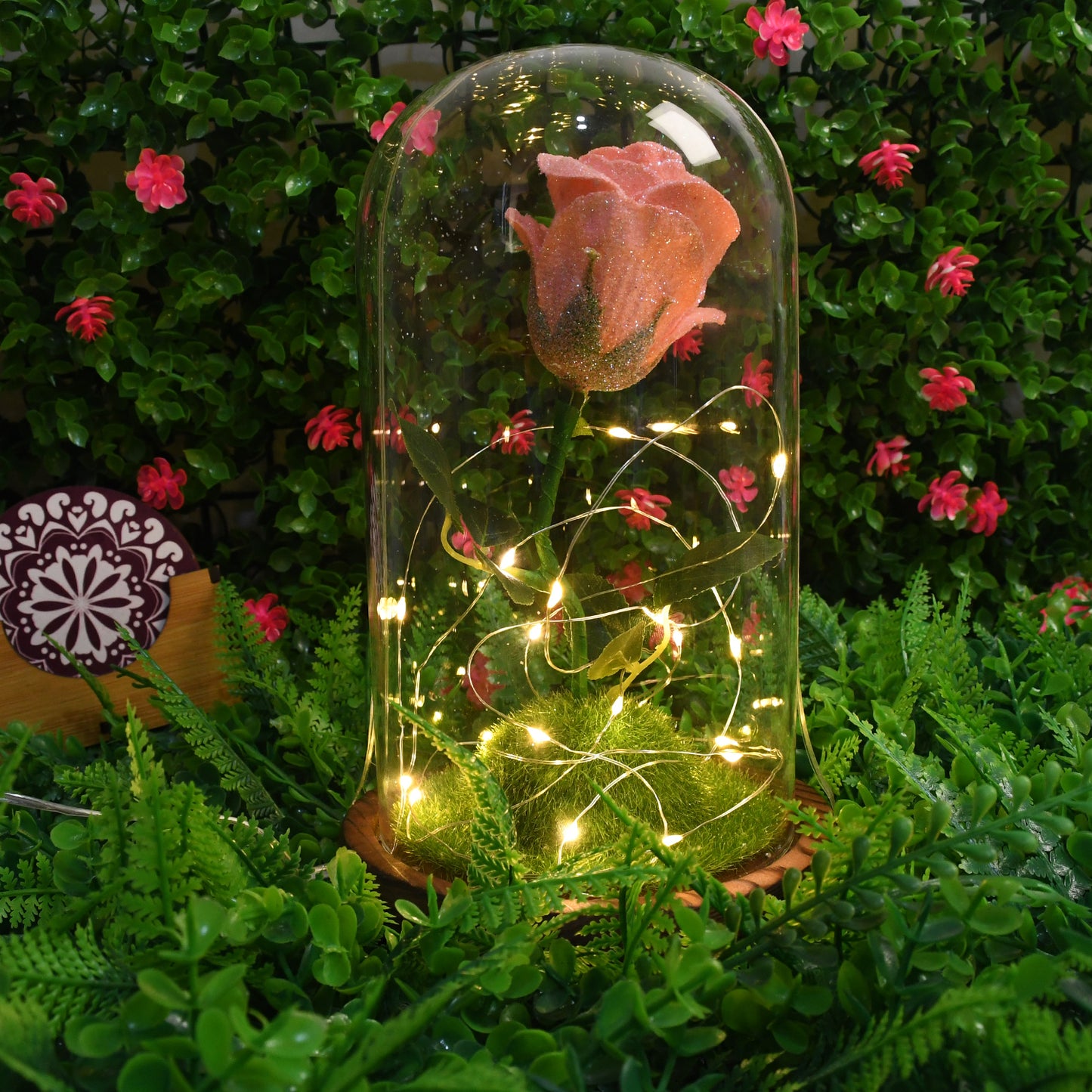 Glass Flower With Led Light Great Gift