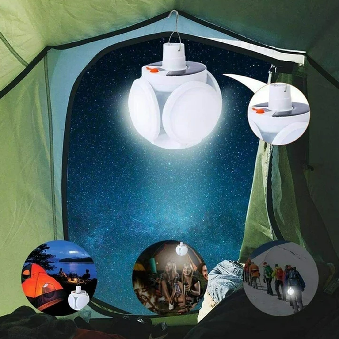 Solar Multi-functional Led Light Bulb With Usb Charging