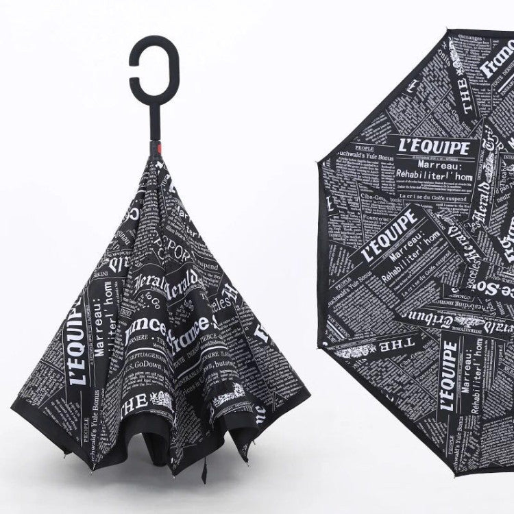 Printed Travel Windproof Reverse Umbrella