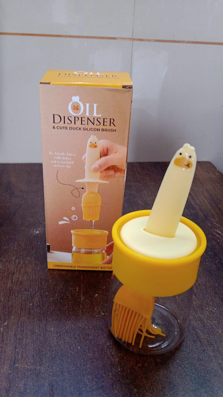 Oil Dispenser Bottle With Silicone Basting Brush (2 In 1 )